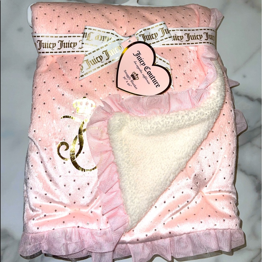Pink & Gold Brand New Juicy Couture Baby Blanket.